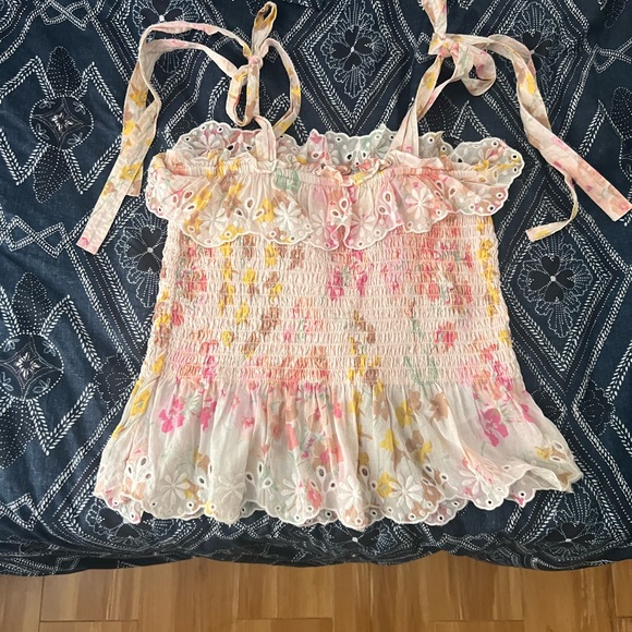 Polo RL floral ruffled peplum tank size medium - Picture 2 of 4